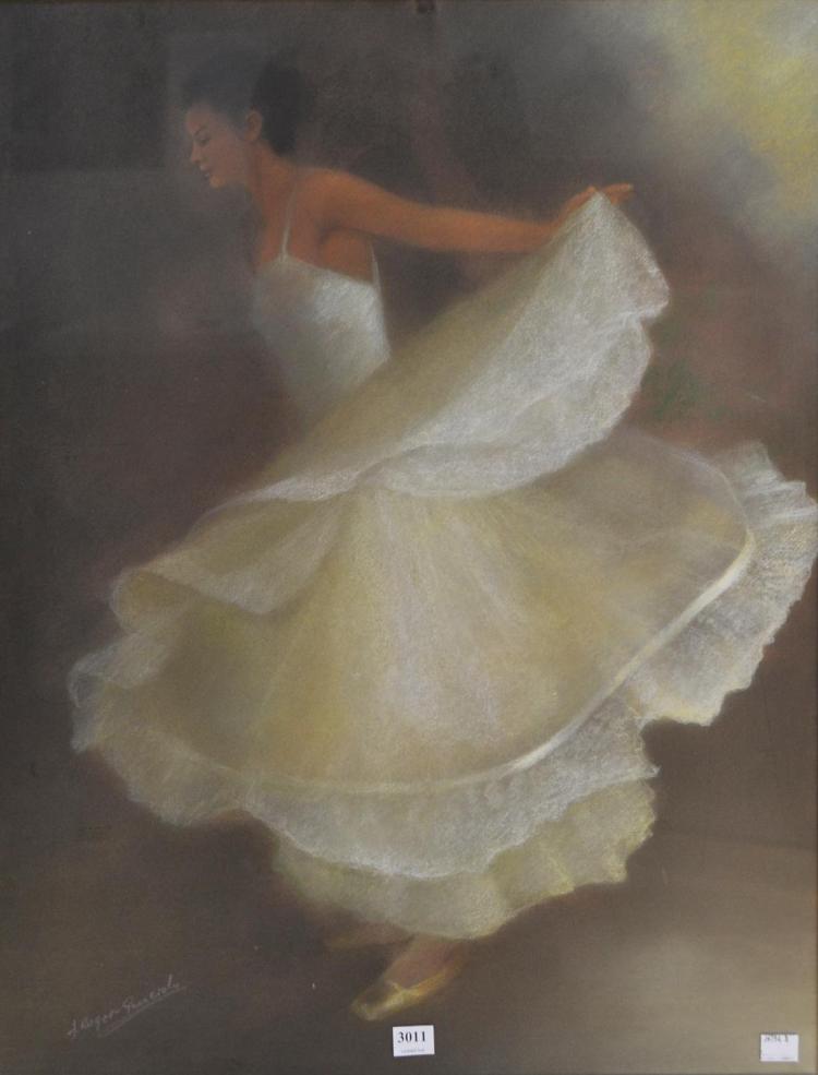Arno Roger-Genersh comparable auction result: arno roger genersh ballerina pastel on paper 65 x 51cm