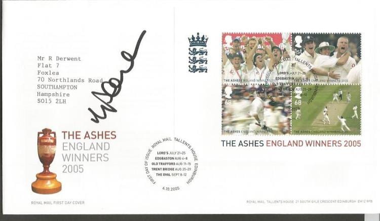 Michael Vaughan comparable auction result: michael vaughan signed the ashes england winners 2005 cricket fdc good condition all signed items