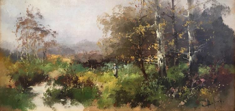Eugean Galien Laloue comparable auction result: eugean galien laloue 1854 1941 french painting as louis dupuy figure in