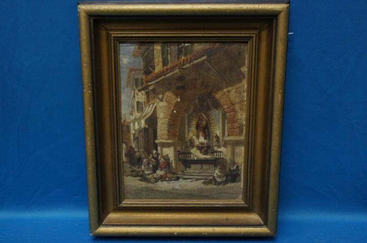 Henry Valter comparable auction result: henry valter 19th c oil on panel cityscape