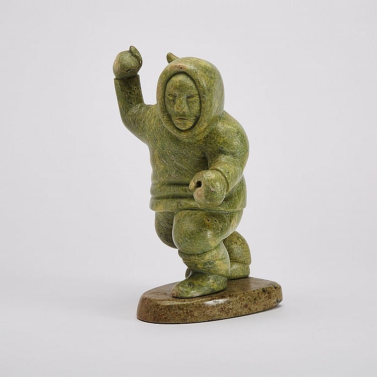 Moses Aupaluktuk comparable auction result: moses aupaluktuk 1924 1983 the hunter stone 10 x 6 x 6 in 25 4 x 15 2 x 15 2 cm