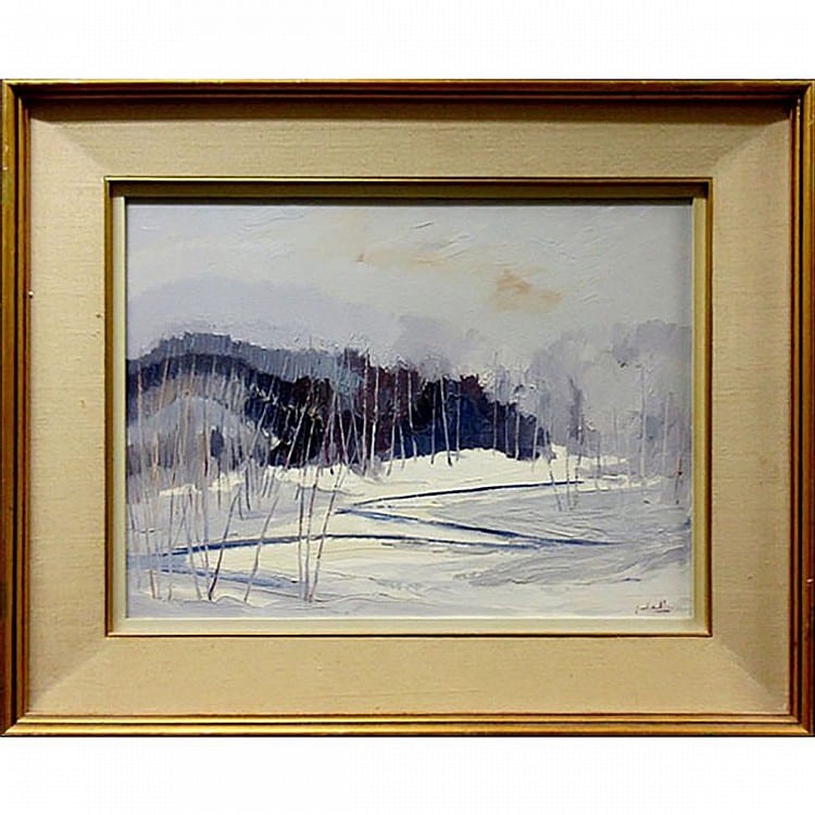 Fernand Labelle comparable auction result: fernand labelle canadian 1934 2012 st adele janvier oil on canvas signed lower right signed and titled verso 18 x 24 in 45 7 x 61 cm