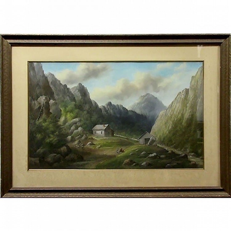 Alfred Worsley Holdstock comparable auction result: alfred worsley holdstock canadian 1820 1901 the willey house white mountains pastel titled lower left in pencil signed lower right in pencil sight 15 5 x 25 5