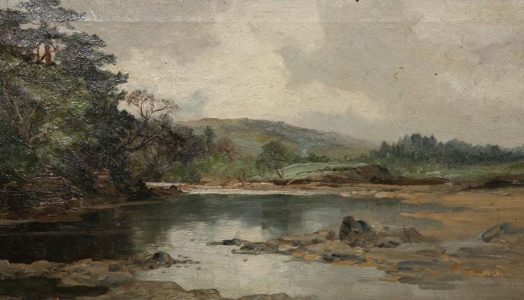 Frank Thomas Carter comparable auction result: frank thomas carter 1853 1934 above wynch bridge on the tees signed