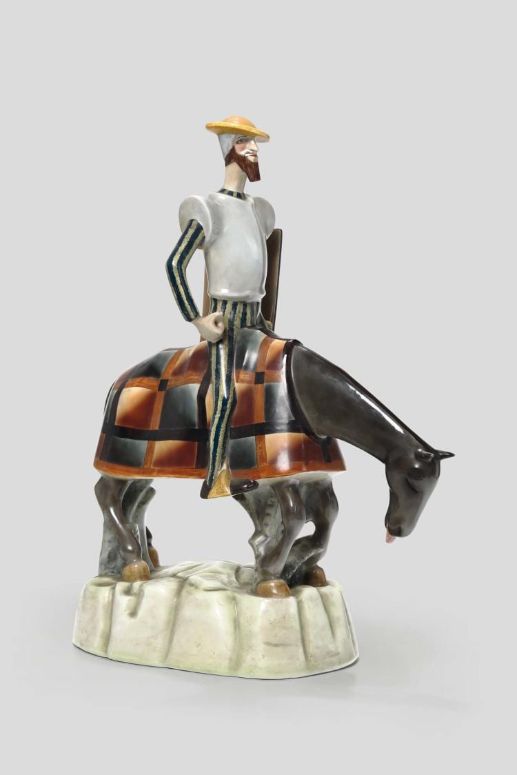 Giovanni (1887) Grande comparable auction result: giovanni grande lenci torino 1933 ca don chisciotte an earthenware ceramics statue decorated with polychrome glazes