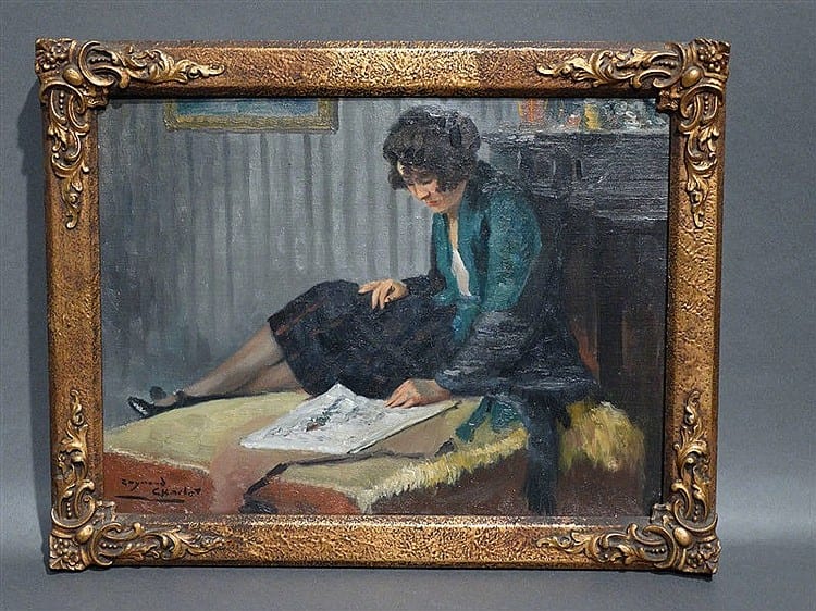 Raymond Charlot comparable auction result: huile sur toile sign e raymond charlot jeune femm