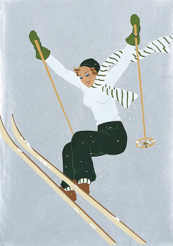 Giovanni Meschini comparable auction result: giovanni meschini 1888 1977 sciatrice