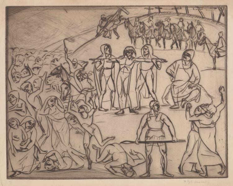 Henryk Glicenstein comparable auction result: henryk glicenstein 1870 1943 large etching