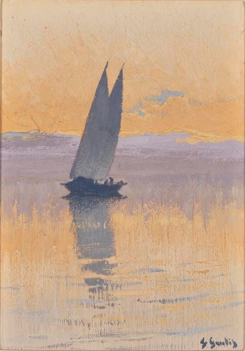 Fernand Gaulis comparable auction result: fernand gaulis 1860 1924 bateau sur le lac