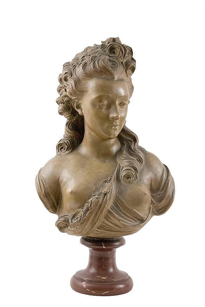 Jean-Jacques Caffieri comparable auction result: jean jacques caffieri 1725 1792 d apr s buste de jeune fille epreuve e