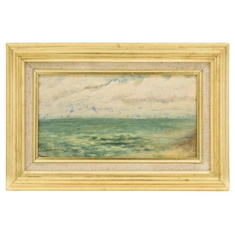 Joaquín Clausell comparable auction result: joaqu n clausell mex 1866 1935 seascape oil on board signed and dedicated to poet ram n l pez velarde 17 5x33 5cm