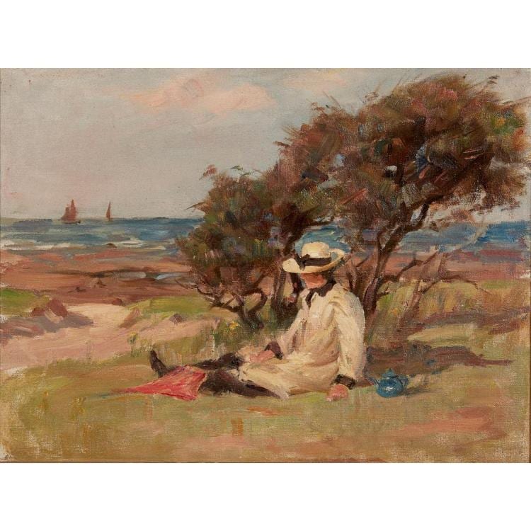 Agnes M. Cowieson comparable auction result: agnes m cowieson scottish fl 1880 1940 summer afternoon 30cm x 40cm 11 75in x 15 75in