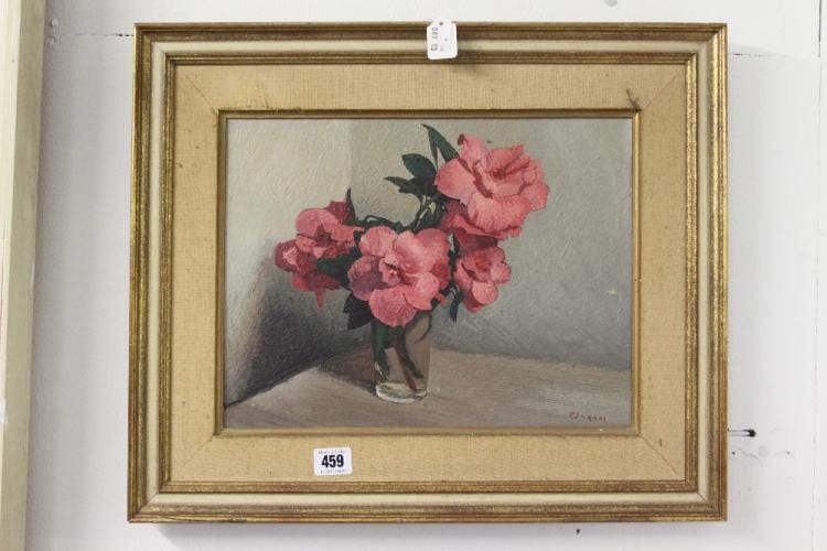 Pierre Jaques comparable auction result: pierre jaques 1913 2000 oil on canvas floral still life roses in a glass