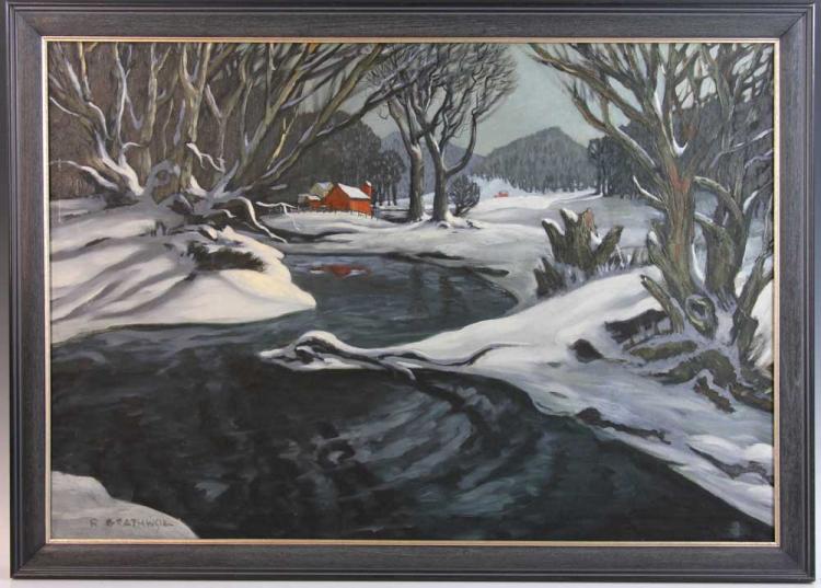 ray anthony grathwol winter landscape oil on canvas · Kaminski Auctions · 2018-03-03 Ray Anthony Grathwol comparable auction result: ray anthony grathwol winter landscape oil on canvas
