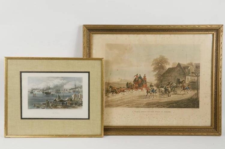 2 framed 19th c prints · Thomaston Place Auction Galleries · 2018-03-14 Alfred R. Waud comparable auction result: 2 framed 19th c prints