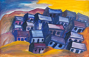 Gladys Mgudlandlu comparable auction result: gladys mgudlandlu south african 1917 1979 village scene signed and dated gladys