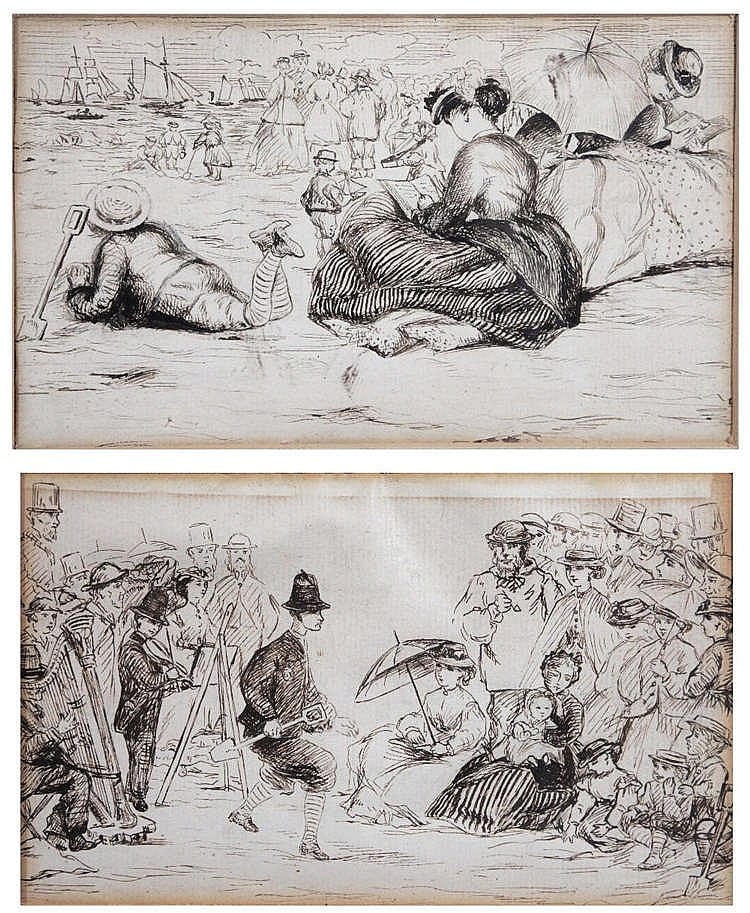 George Henry Andrews comparable auction result: george henry andrews 1816 1898 yarmouth 1866 two pen and ink illust