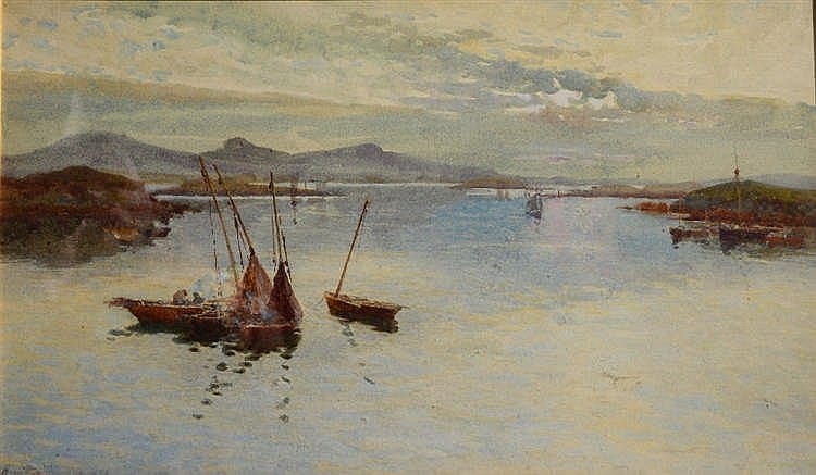 Hamilton Macallum comparable auction result: hamilton macallum 1841 1896 sailing vessels in tranquil waters signe