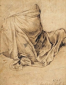Lambert Lombard comparable auction result: lambert lombard li ge 1505 1566 tude de draperie