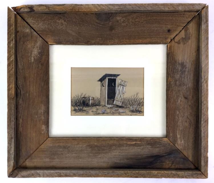Gary Johnson comparable auction result: gary johnson signed original outhouse drawing