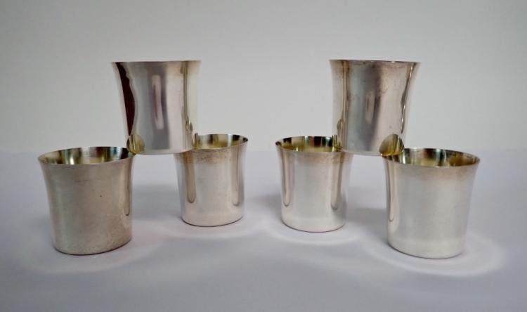 Gabriel Fernández Ledesma comparable auction result: six swedish silver vodka cups by gab