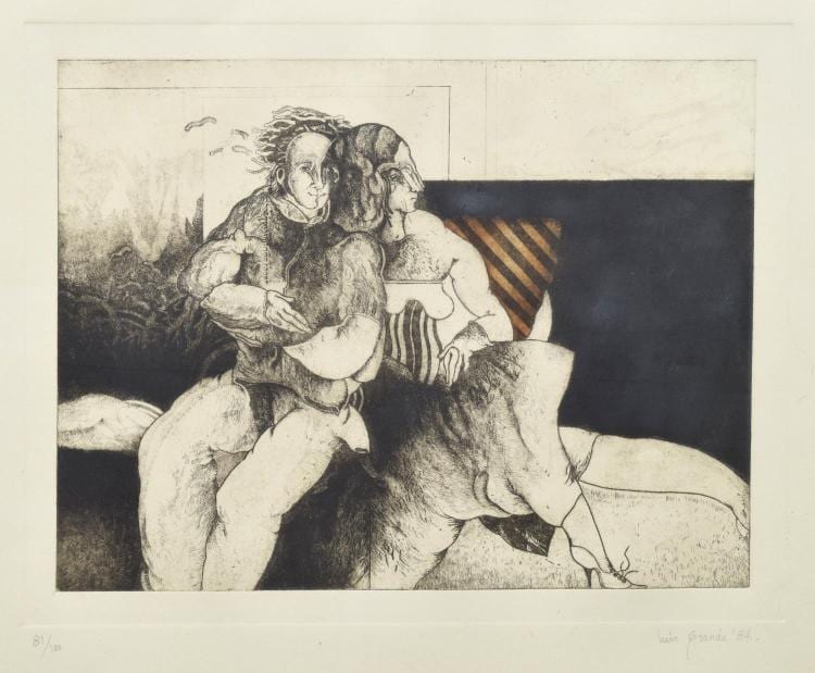 Luis Granda comparable auction result: luis granda spain mexico b 1941 framed etching