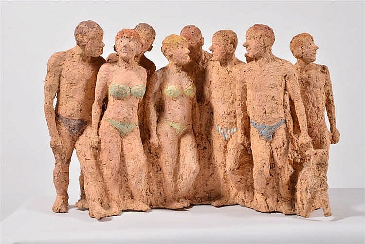 Mady Andrien comparable auction result: mady andrien engis 1941 a la plage terre cuite sign e l arri re