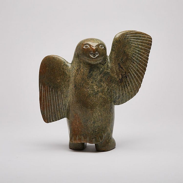 Kaka Ashoona comparable auction result: kaka ashoona 1928 1996 owl with turned head stone 11 x 11 x 4 in 27 9 x 27 9 x 10 2 cm