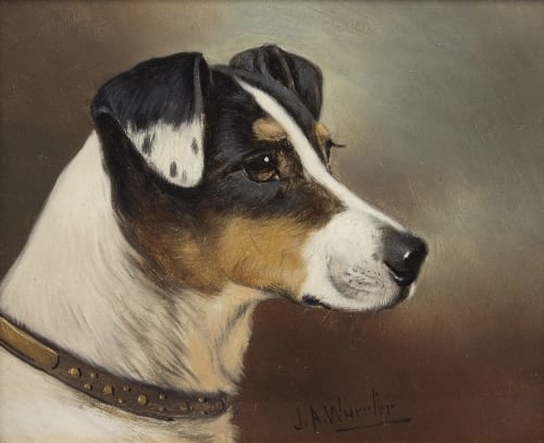 John Arnold Wheeler comparable auction result: john arnold wheeler 1821 1903 portrait of jack russell oil on board 17cm x 21cm