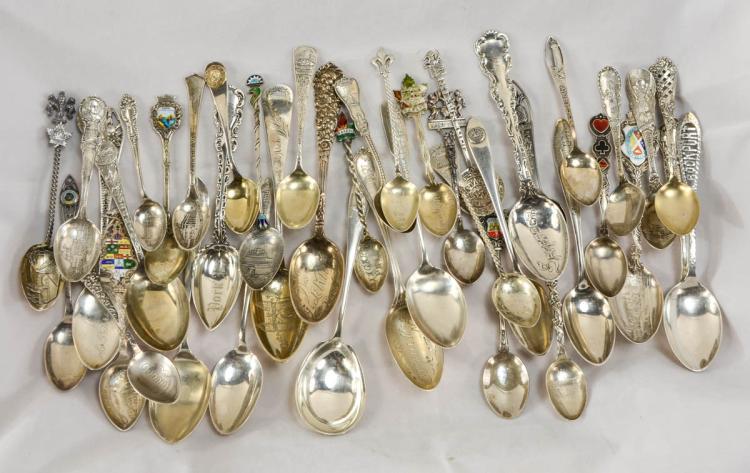 Sterling Silver Souvenir Spoons sold by Nest Egg Auctions, lot 122 — auction record photograph