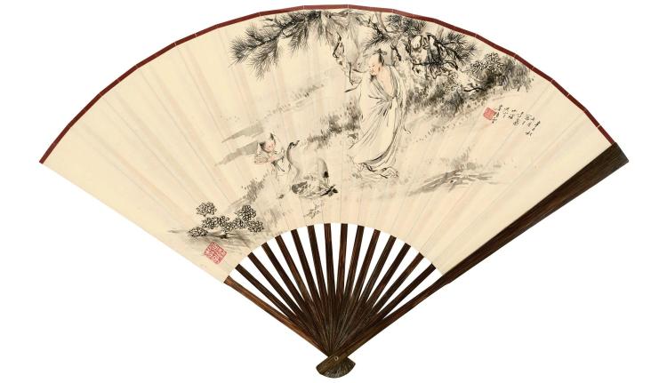 Guangyu Wu comparable auction result: wu guangyu 1908 1970 wang fu an 1880 1960 scholar feeding the goose calligraphy