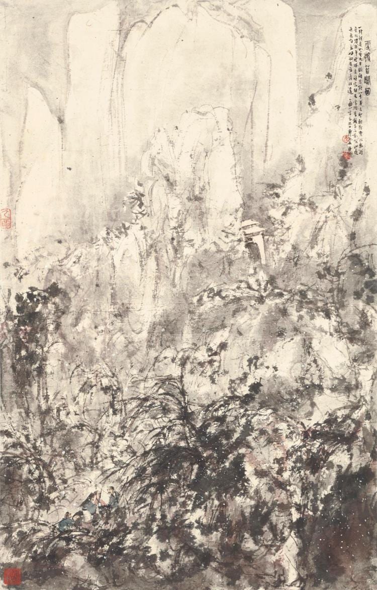 Fu Baoshi | Scholars Trekking in Snow Mountains comparable sale