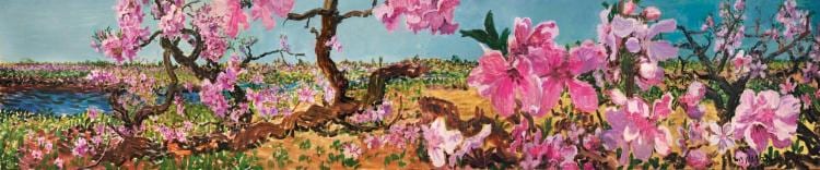 ZHOU CHUNYA | Peach Blossom in the Spring Once Again (diptych) comparable sale