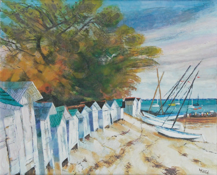 Michel King comparable auction result: michel king n en 1930 la plage des dames noirmoutier huile sur t