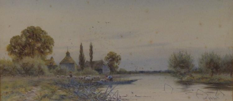 Robert Winter comparable auction result: robert winter a pair of watercolours river scenes a f