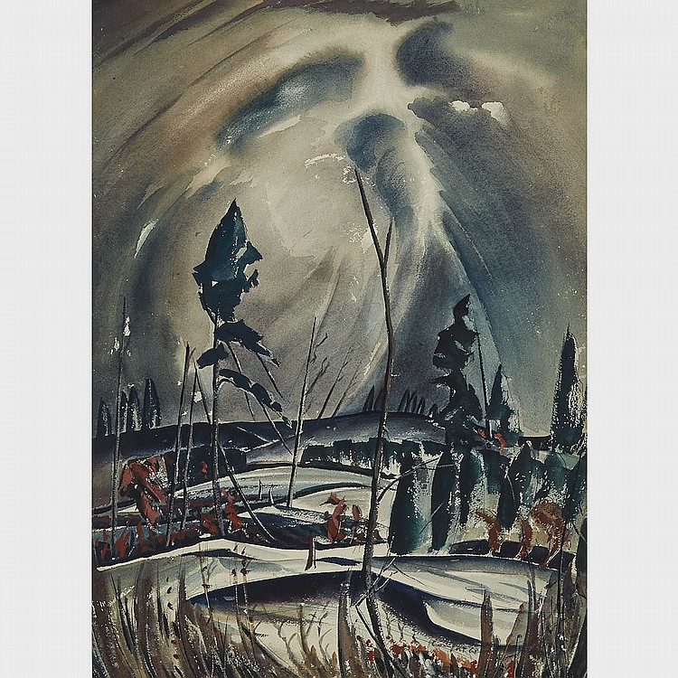 Charles Fraser Comfort comparable auction result: charles fraser comfort o s a p r c a approaching storm watercolour sight 22 5 ins x 16 5 ins 57 2 cms x 41 9 cms