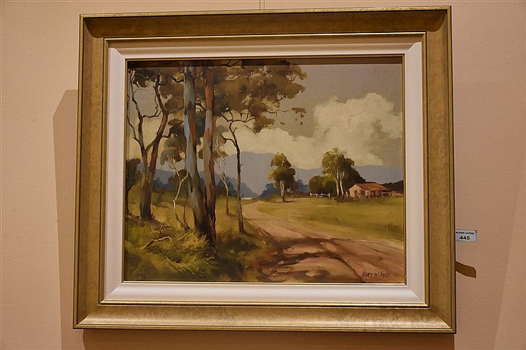 Darcy Doyle. A fine original Australian oil painting depicting the old bush sold by Christian McCann Auctions, lot 445 — auction record photograph