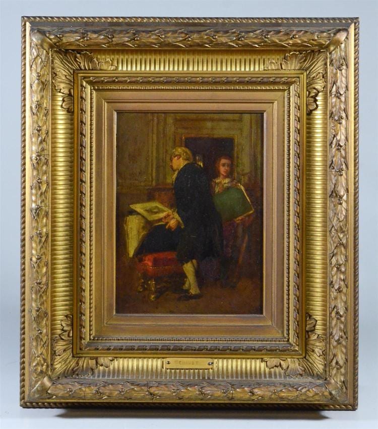 Victor Joseph Chavet comparable auction result: victor joseph chavet french 1822 1906 painting of the artist with his assistant no visible signature oil on wood panel gilt fr