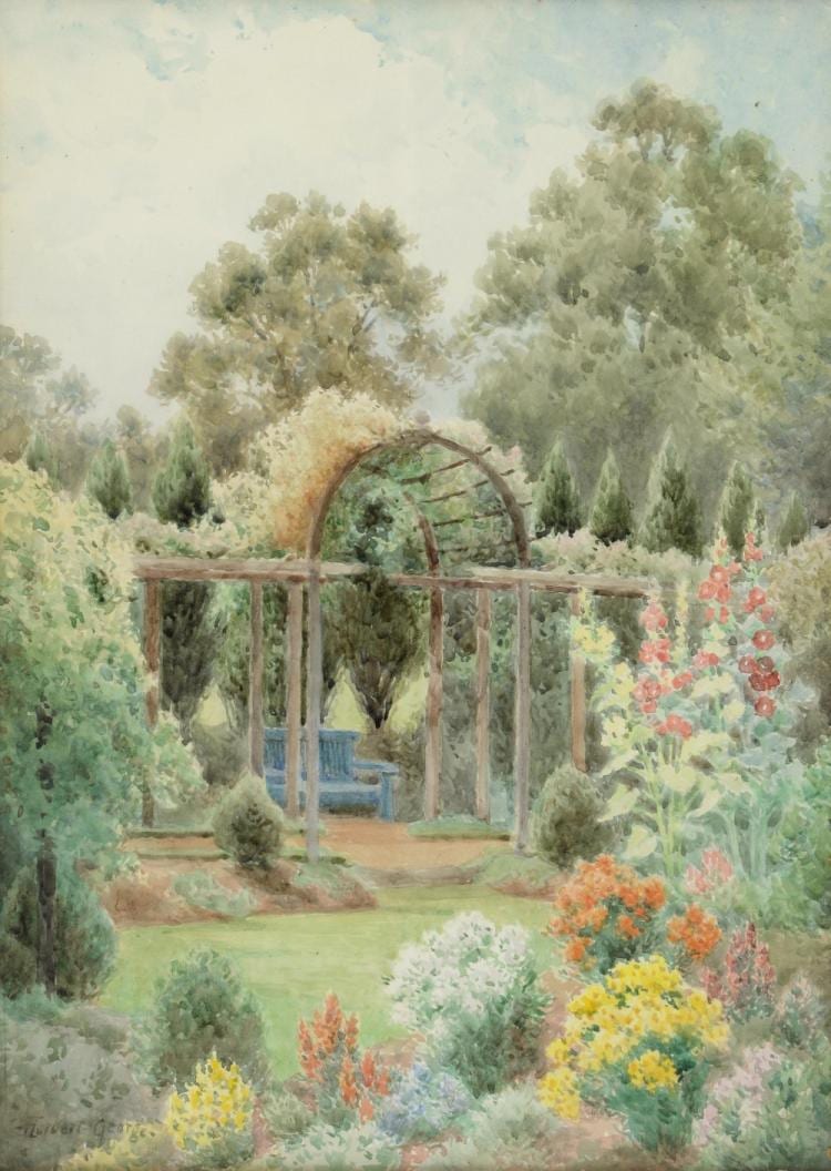 Herbert (1863) George comparable auction result: herbert george british the pergola at the chant