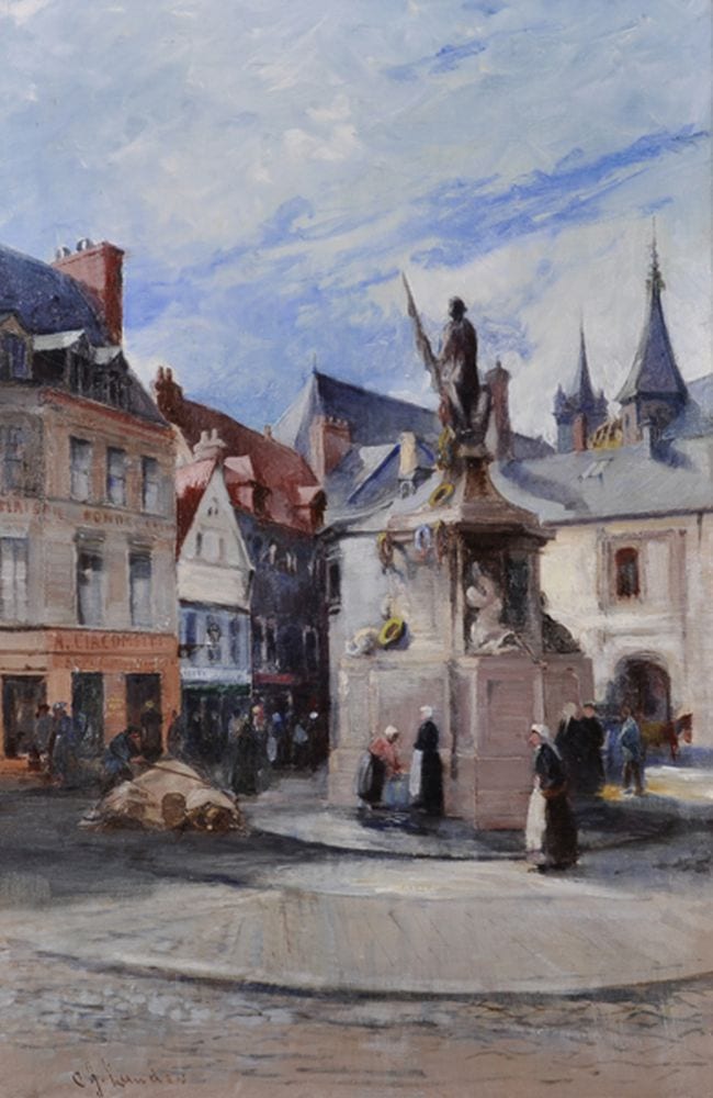 Charles James Lauder comparable auction result: charles james lauder 1841 1920 british a dutch town square with figures oil on canvas signed 21 x 14