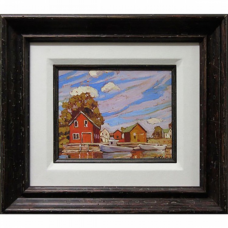 Garth Armstrong comparable auction result: garth armstrong canadian 1960 untitled cottages oil on board signed lower right 8 x 10 in 20 3 x 25 4 cm