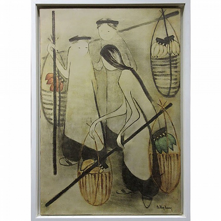 Ha van Vuong comparable auction result: ha van vuong vietnamese 1915 1990 untitled fruit sellers oil on canvas signed lower right 33 x 22 in 83 8 x 55 9 cm
