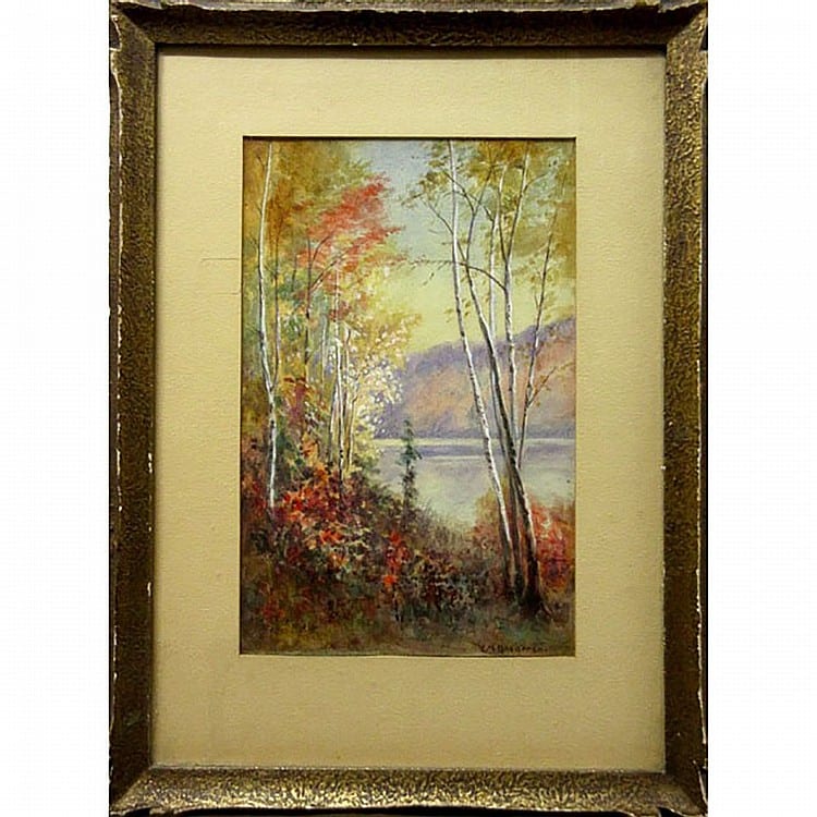 Emily Mary Bibbens Warren comparable auction result: emily mary bibbens warren canadian 1869 1956 untitled autumn lake view watercolour signed lower right sight 10 3 x 6 8