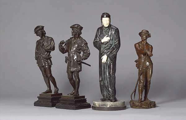 Anatole Guillot comparable auction result: anatole guillot french 1865 1911 a pair of bronze figures of gentlemen in renaissance style dress
