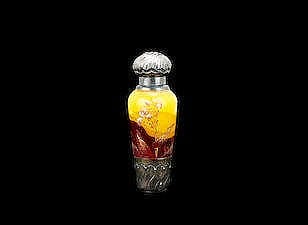 Emma A. Nordell comparable auction result: an art nouveau miniature engraved and enamelled glass perfume bottle by em