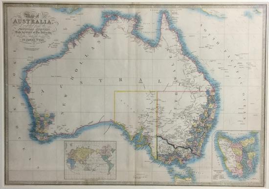James Wyld comparable auction result: james wyld 1812 1887 map of australia compiled from the nautical surveys made by the order of the admiralty c 1853 handcolour