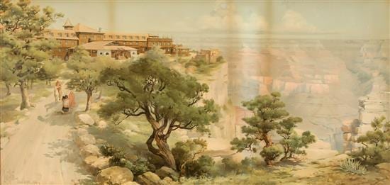 louis b akin american 1868 1913 el tovar hotel grand canyon arizona on the santa fe chromolithograph · Weschler's · 2018-04-03 Louis B. Akin comparable auction result: louis b akin american 1868 1913 el tovar hotel grand canyon arizona on the santa fe chromolithograph