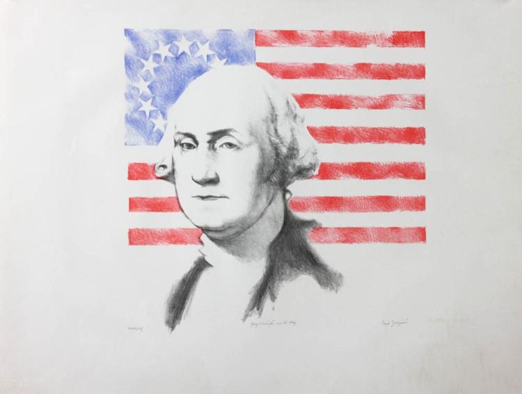 Sante Graziani comparable auction result: sante graziani washington and flag print