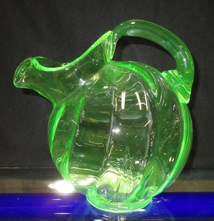 Vaseline Glass Pitcher sold by Martin Auction Company, lot 247 — auction record photograph