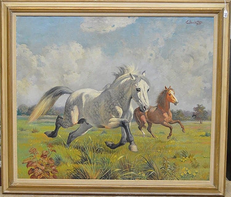 Evelio Garcia Mata comparable auction result: evelio garcia mata 1910 1985 oil on canvas horses signed and dated 1960 38 x 45 inches